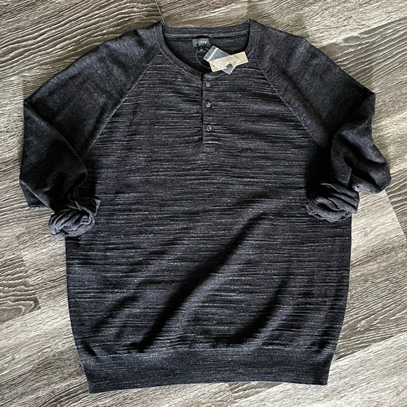 NWT Mens J Crew Henley Style button Sweater - Picture 6 of 6